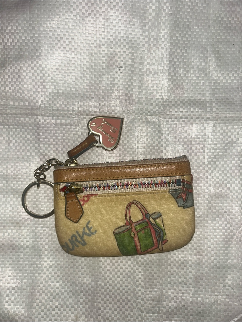Dooney & Bourke vintage  Y2K Coin Pouch with Pink Heart Key Charm